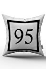 Siyah Beyaz Rakamlı Dijital Baskı Kırlent Kılıfı 95