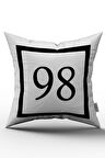 Siyah Beyaz Rakamlı Dijital Baskı Kırlent Kılıfı 98