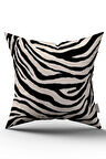 Siyah Bej Zebra Desenli Dijital Baskı Kırlent Yastık Kılıfı - CGH348