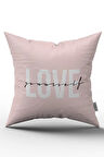 Çift Taraflı Pembe Siyah Modern Love Yourself Dijital Baskılı Kırlent Kılıfı - CGH335-CT