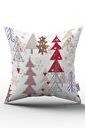 Çift Taraflı Kırmızı Beyaz Yılbaşı Temalı Dijital Baskılı Kırlent Yastık Kılıfı - CGH312-CT