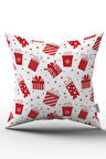 Çift Taraflı Kırmızı Beyaz Yılbaşı Temalı Dijital Baskılı Kırlent Yastık Kılıfı - CGH306-CT
