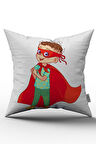 Çift Taraflı Kırmızı Pelerinli Dijital Baskılı Çocuk Kırlent Yastık Kılıfı - CHCCK01-CT