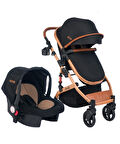 Joell 1713 Truva Travel Sistem Bebek Arabası Gold Siyah