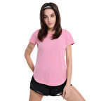 Sendai Kadın Pembe Günlük Stil T-Shirt 25YK013-PMBE