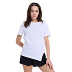 Aso Kadın Beyaz Günlük Stil T-Shirt 25YK014-BYZ