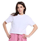 Ube Kadın Beyaz Günlük Stil T-Shirt 25YK015-BYZ