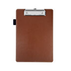 Sekreterlik,A5 Küçük Boy,Kapaksız,A5 Clipboard Vegan Suni Deri,17,5x24,5 cm.,Taba