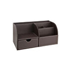 Masaüstü Düzenleyici,Kalemlik,Kumandalık,Küpbloknotluk,Tabletlik,Kitaplık,6 Gözlü,Çekmeceli,Desktop Organizer,Vegan,24,5*13*12