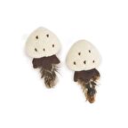 Zampa Çevre Dostu Peluş Tüylü Kedi Oyuncağı, Kahverengi Beyaz 5 Cm
