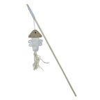 Çevre Dostu Tüylü Kedi Oltası, Beyaz 40cm