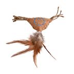 Zampa Kahverengi Tüylü Hasır Kedi Oyuncağı, 15,5x21 cm