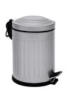 Foreca Vintage Çöp Kovası Çizlili Gri 5 Lt