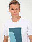 Beyaz Slim Fit Bisiklet Yaka T-shirt