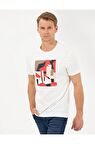 Ekru Slim Fit Bisiklet Yaka T-shirt