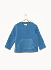 U.S. Polo Assn. Düz Erkek Çocuk Mavi Sweatshırt DEMHU