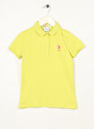 U.S. Polo Assn. Koyu Yeşil Kız Çocuk Polo Yaka Kısa Kollu Düz Polo T-Shirt TP01-IY023