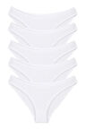 Kadın Günlük Pamuklu Külot Beyaz Bikini Model 5'li Paket Kts1057