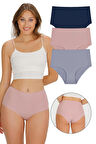 Kadın Yüksek Bel Dikişsiz Lazer Kesim Külot (BELİ LASTİKLİ) 3'lü Set
