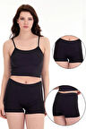 Lazer Kesim Yüksek Bel Toparlayıcı Şort Tekli Set -OTR4000