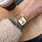 Minimal Kare Altın Kadın Kol Saati