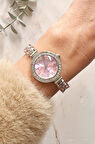 Dienna Gri Pembe Taşlı Kadın Kol Saati