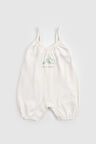 Organik Pamuk Ekru Bebek İp Askılı Şort Tulum