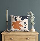 Fecra Yaprak Desenli Kırlent Kılııfı 43*43