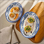 Fecra Majestic Blue 2'li Kayık Tabak