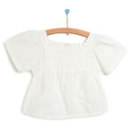 HelloBaby Basic Balon Kollu Poplin Bluz Kız Bebek