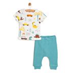 HelloBaby Yenidoğan Tshirt-Patiksiz Alt 2li Takım Erkek Bebek