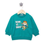 HelloBaby Basic Az Şardonlu Kedi Desenli Sweatshirt Erkek Bebek