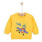 HelloBaby Basic Az Şardonlu Helikopter Baskılı Sweatshirt Erkek Bebek
