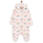 HelloBaby Basic Metraj Baskılı Polar Patiksiz Tulum Kız Bebek