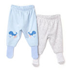 HelloBaby 2li Çoraplı Pantolon Melanj Erkek Bebek