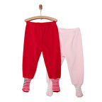 HelloBaby 2li Kadife Çoraplı Pantolon Kız Bebek