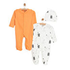 HelloBaby Yenidoğan 2li Patikli Tulum Şapka Set Unisex