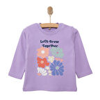 HelloBaby Basic Çiçek Desenli İnterlok Uzun kol Tshirt Kız Bebek