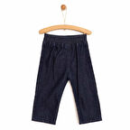 HelloBaby Kız Bebek Basic Pantolon Denim Pileli Reçme Paça Lacivert