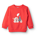 HelloBaby Basic Kız Az Şardonlu Kış Temalı Sweatshirt Kız Bebek