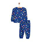 HelloBaby Bisiklet Yaka Uzay Desenli Erkek Bebek Pijama takımı