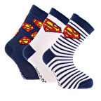 Warner Bros Superman Erkek Çocuk  3'lü Soket Çorap