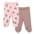 HelloBaby Kız Bebek Yenidoğan 2li Patikli Alt