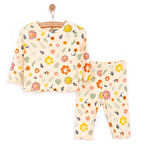 HelloBaby Kız Çiçek Desenli Uzun Kol Pijama Takımı
