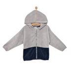 HelloBaby Basic Erkek Fermuarlı Kapüşonlu Polar Hırka Erkek Bebek