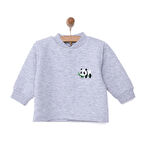 HelloBaby Unisex Hırka Kapitoneli Çıtçıtlı Gri Melanj