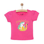 HelloBaby Basic Kız Unicorn Parti Baskılı T-Shirt Kız Bebek