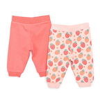 HelloBaby Kız Bebek Basic 2li Patiksiz Alt İnterlok Çilek Desenli Açık Pembe
