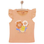 HelloBaby Basic Kız Gülen Çiçek Baskılı Atlet T-shirt Kız Bebek