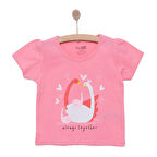 HelloBaby Basic Kız Kuğu Baskılı T-Shirt Kız Bebek